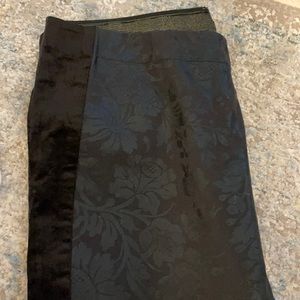 Anthropologie blackJaquard zip up leggings